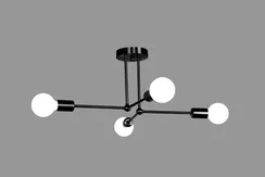 Люстра потолочная NewRgy PD-LED-LINE1-R001-E27*4 BLACK, 4×40 Вт, чёрная