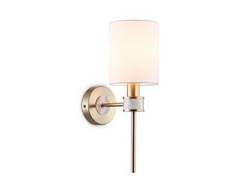 Настенный светильник с абажуром 1*Е14 LH72375 DBS/WH тёмная латунь/белый High Light Classic Ambrella