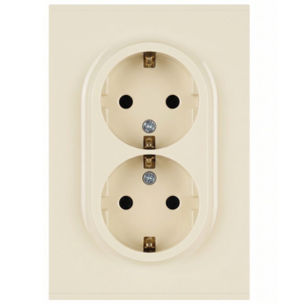 Розетка ЭРА Arktik 16-2105-02 двойная с заземлением 2X2P+E Schuko со шторками 16А-250В слоновая кость | Эра Arktik
