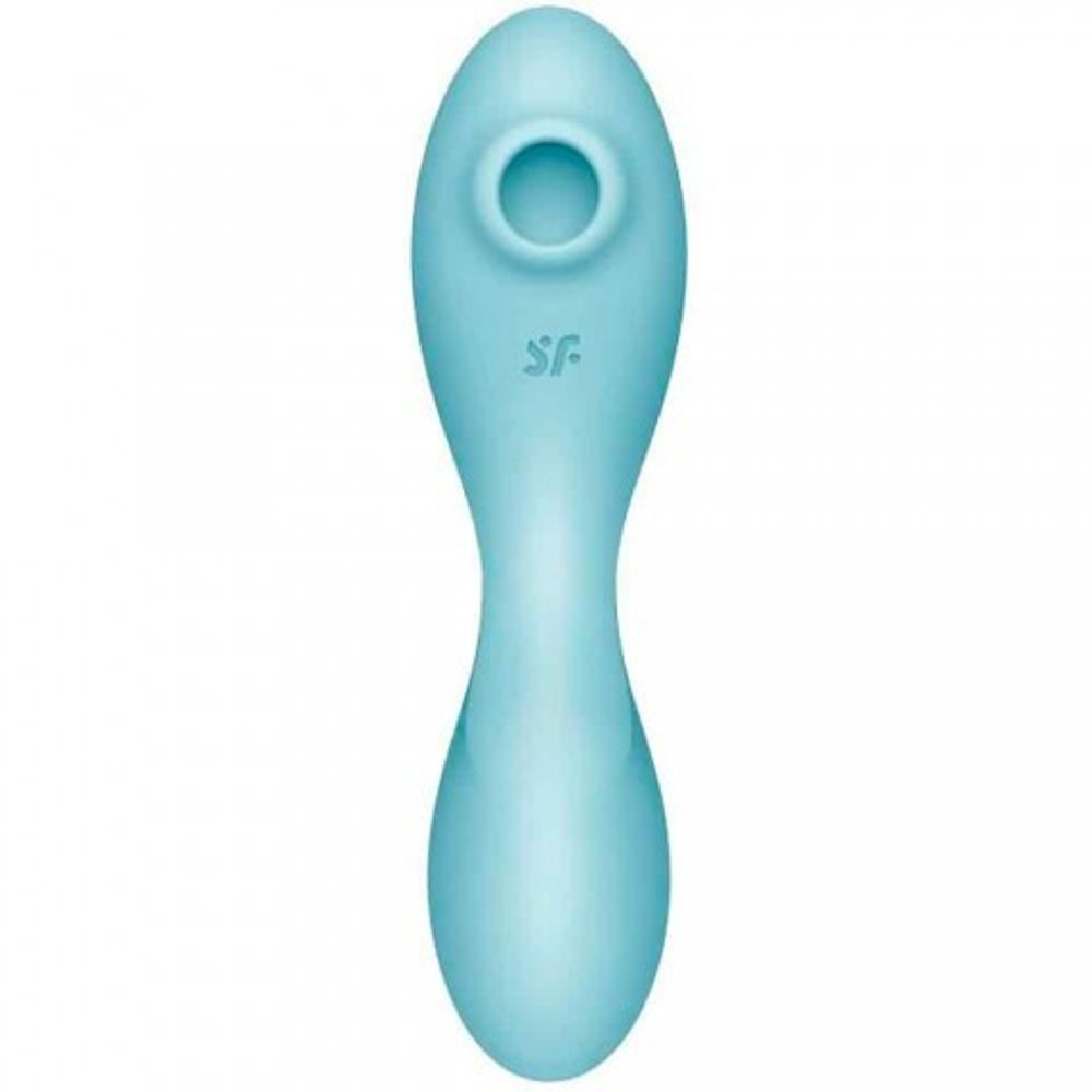 Вакуумный стимулятор с вибрацией Satisfyer Curvy Trinity 5+ голубой