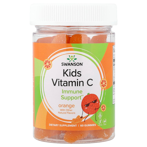 Swanson Vitamins, Витамин C для детей, апельсин, 60 жевательных таблеток