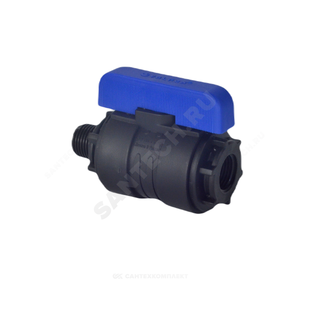 Кран шаровой компрессионный ПЭ Ду 33 1 1/4"x1" НР/ВР Ру16 VALFEX 1210012114100