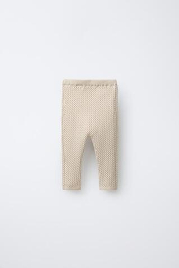 ZARA ЛЕГИНСЫ КРУПНОЙ ВЯЗКИ, ПЕСОЧНЫЙ МЕЛАНЖ