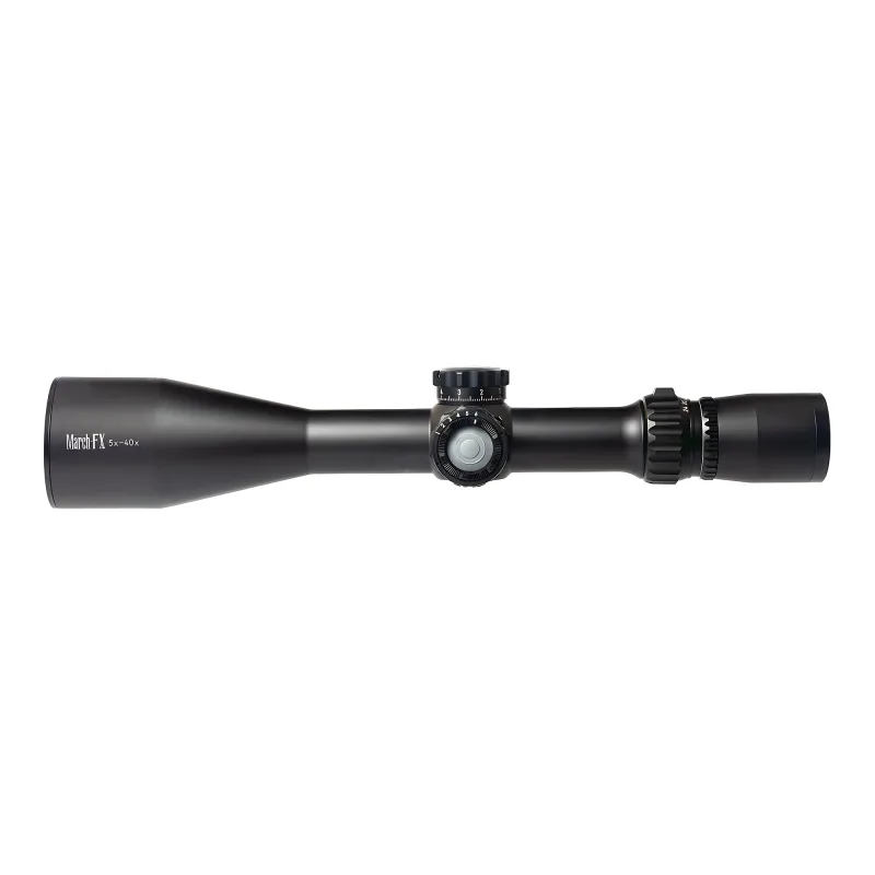 Прицел March-FX 5-40x56 FML-1 FFP, подсветка, 0.1Mil - вид сбоку со стороны барабанчика подсветки