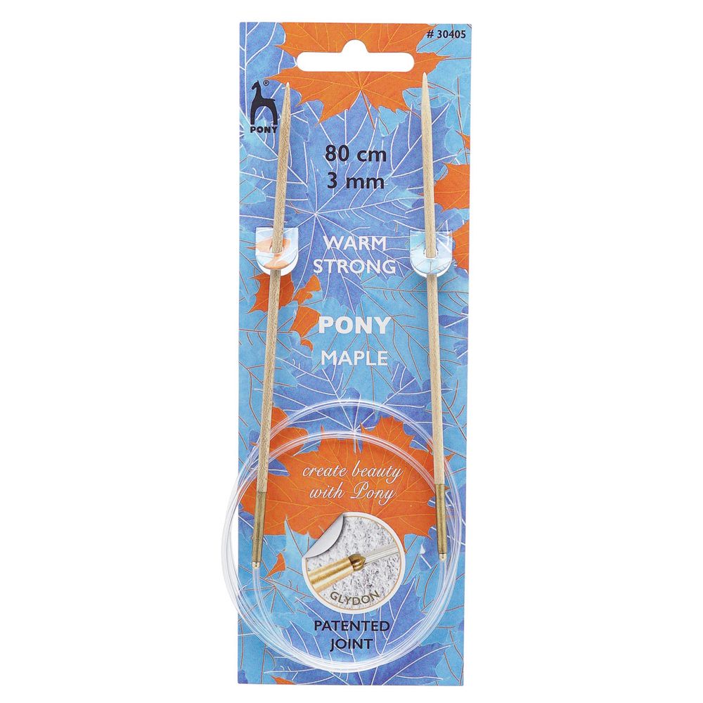 Спицы круговые Pony Maple ⌀3.0 мм, 80 см, клен, 30405