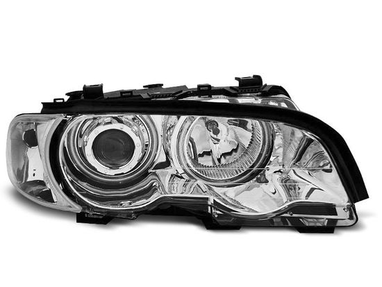 Передние фары Bmw 3 E46 angel eyes chrome