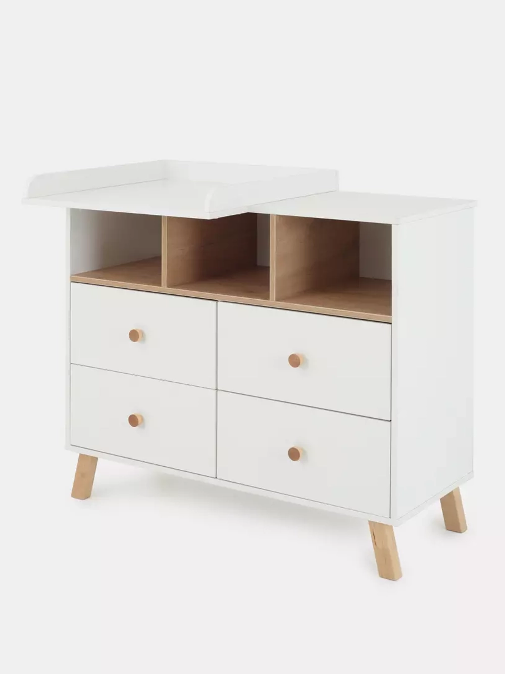 Комод с ящиком "Style" 80 см 2 ящика 2 отсека (арт.115) Cloud White