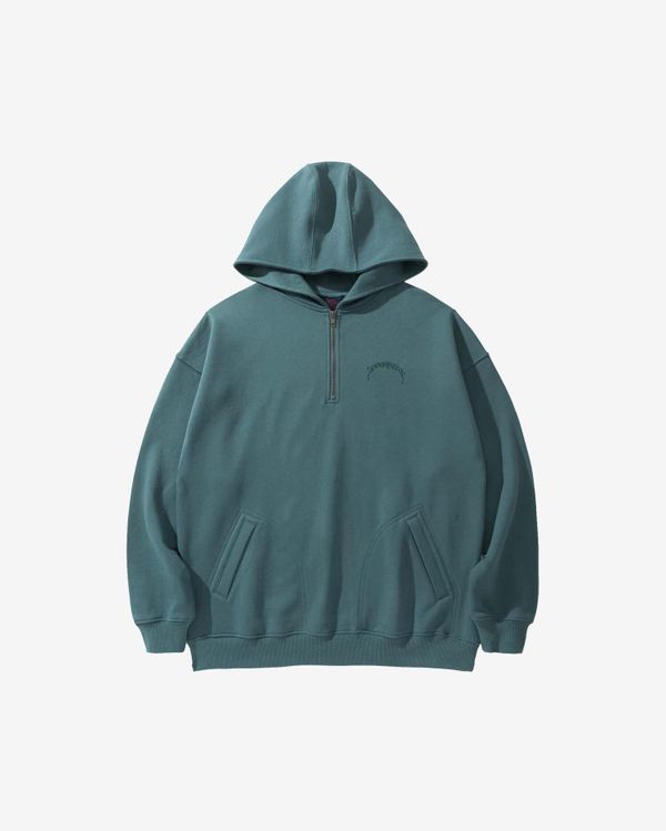 Худи PUFF Half Zip Серо-Зеленый - фото 1