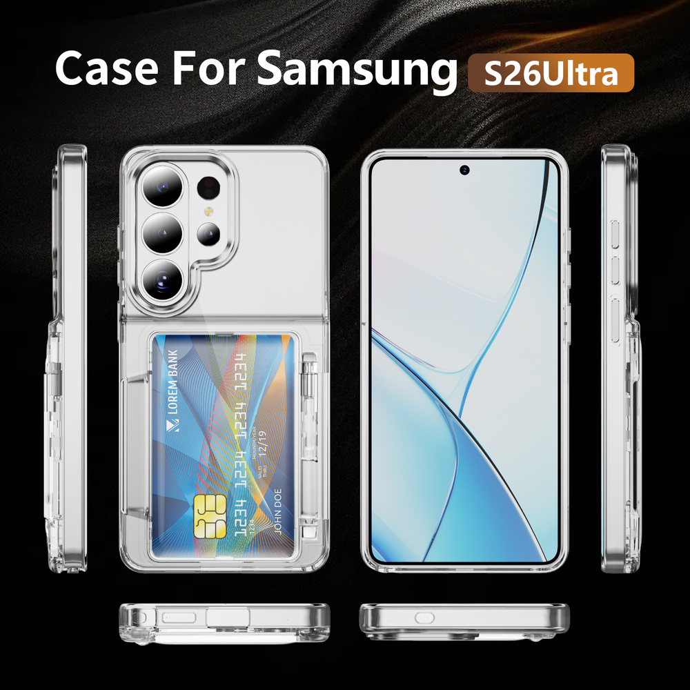 Прозрачный чехол Lumen Case с подставкой 2‑в‑1 и отделением для карт: Samsung Galaxy S26 Ultra
