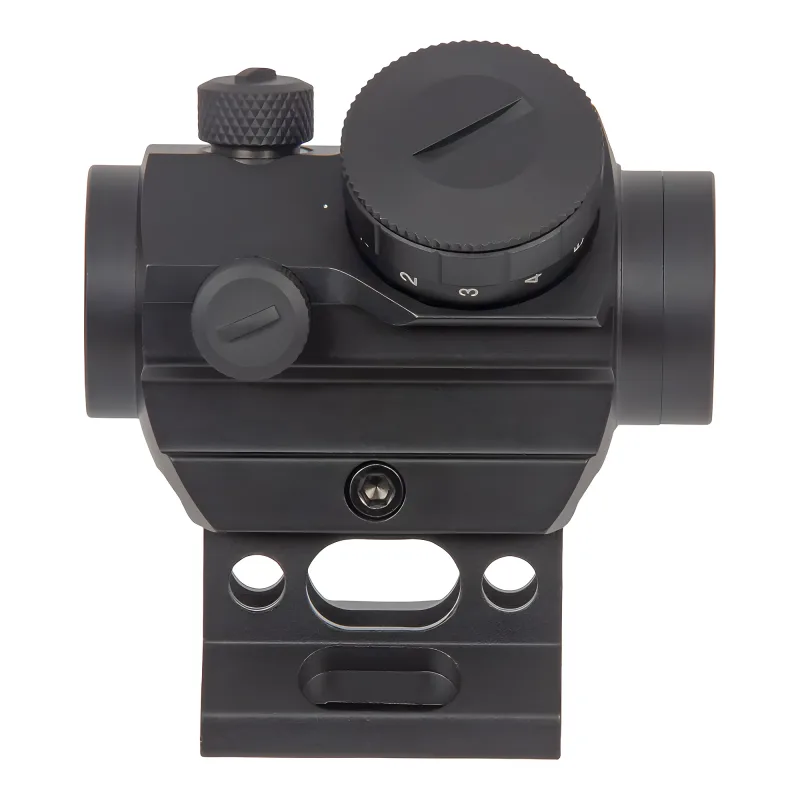 Коллиматор Target Optic 1x20, Weaver, красная марка, точка 2 MOA, проставка - вид сбоку на высокой проставке