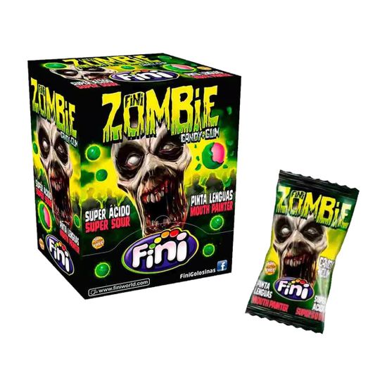 Леденцы с жевательной резинкой супер кислые Fini Zombie Super Sour Candy gum, 5 гр (Испания)