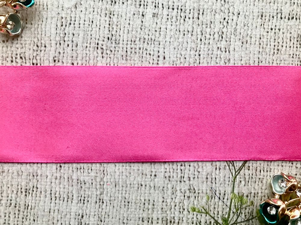 Лента атласная, ш. 5 см, фуксия