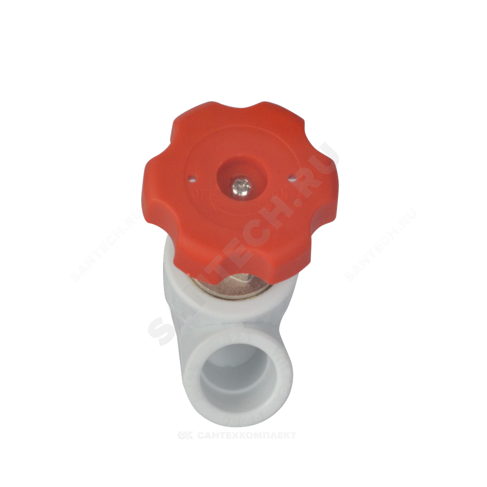 Клапан (вентиль) PP-R запорный белый Дн 32х45гр внутренняя пайка VALFEX 10174032