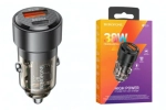 Автомобильное зарядное устройство Borofone BZ20 PD20W+QC3.0 Type-C+USB Black