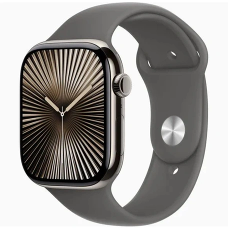 Умные часы Apple Watch Series 10 GPS + Cellular 46 мм Natural Titanium Case with Stone Grey Sport Band - M/L