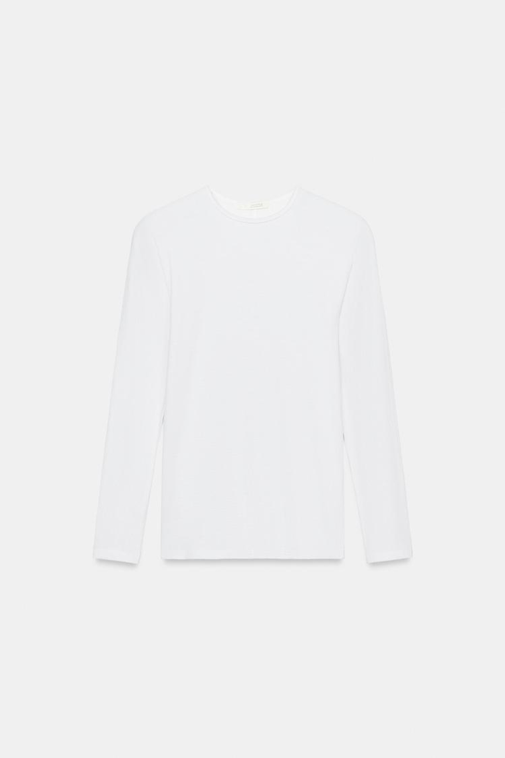 ZARA ФУТБОЛКА ИЗ ЛИОЦЕЛЛА С КРУГЛЫМ ВЫРЕЗОМ, БЕЛЫЙ