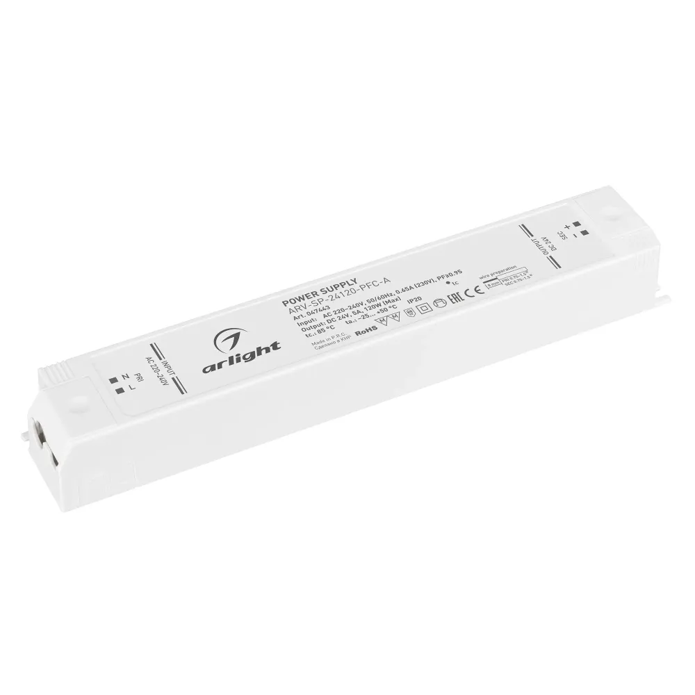 Блок питания ARV-SP-24120-PFC-A (24V, 5A, 120W) (Arlight, IP20 Пластик, 5 лет) Блок питания ARV-SP-24120-PFC-A (24V, 5A, 120W) (Arlight, IP20 Пластик, 5 лет)