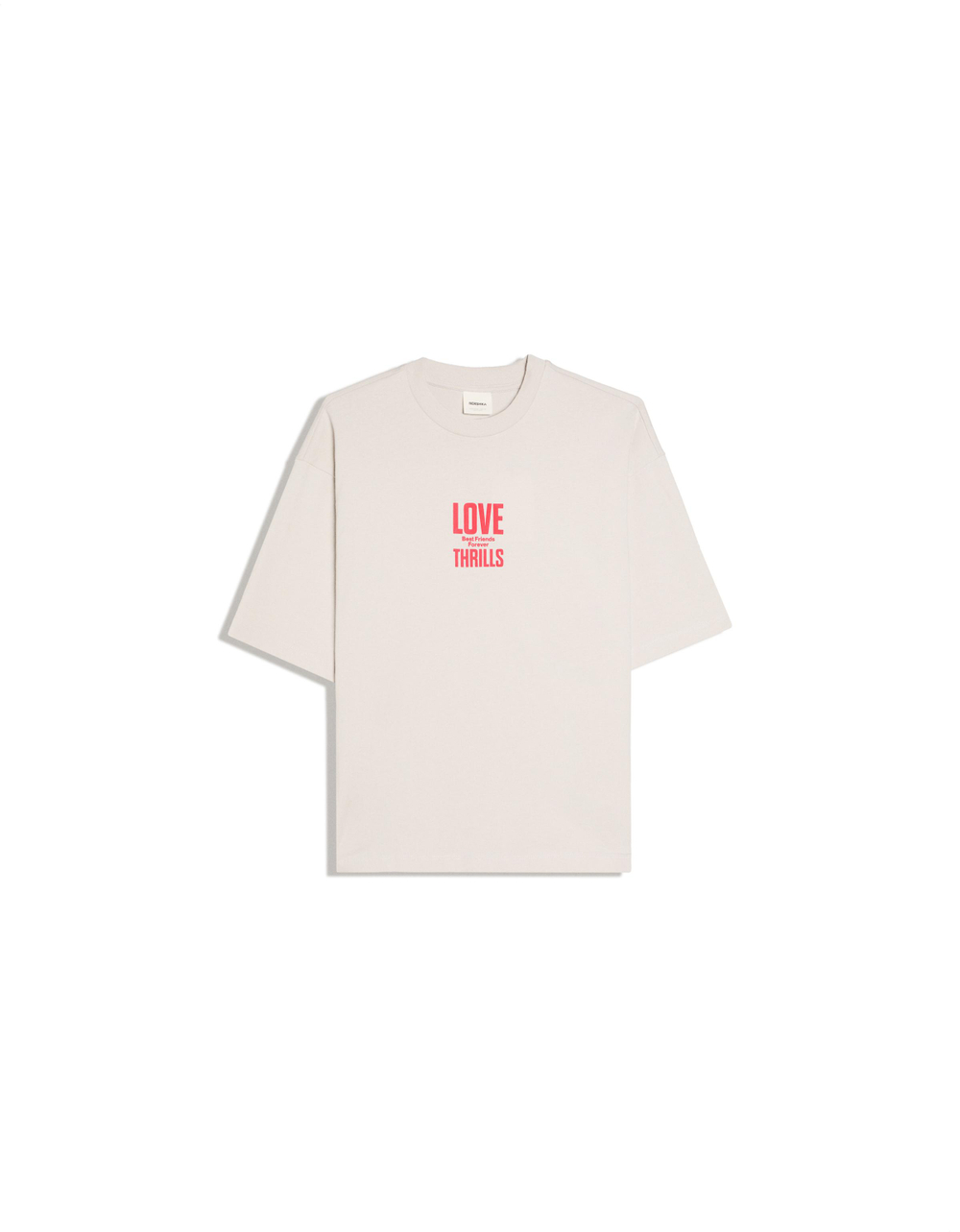 Мужская футболка boxy fit с коротким рукавом и принтом, арт. 3127/071 - BERSHKA