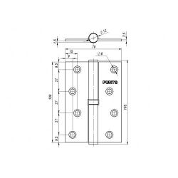 Петля дверная съемная PUNTO 113-4" 100х70х2.5 AB R бронза правая /29053/ (1 шт)