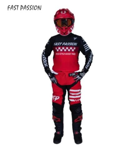 костюм кроссовый Fast Possion чёрно красный L