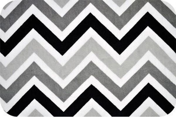 Плюш (ткань) Peppy Chevrons&Zigzags Cuddle 440 г/м², 48х48 см, BLK/Silver/Snow