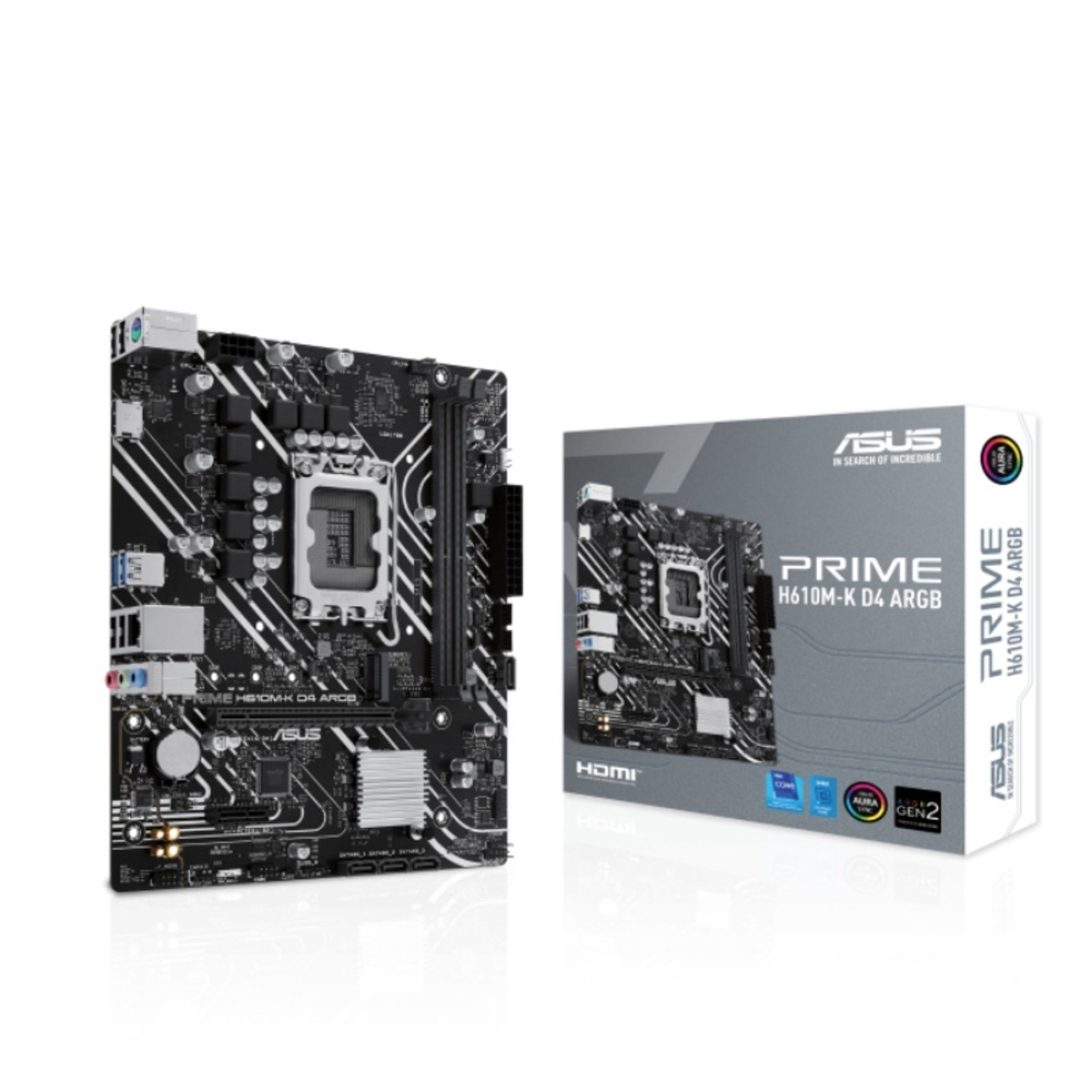 Материнская плата ASUS PRIME H610M-K D4 ARGB, LGA1700, H610, DDR4, mATX