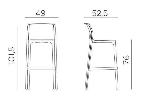 Стул пластиковый барный Net Stool цвет горчичный