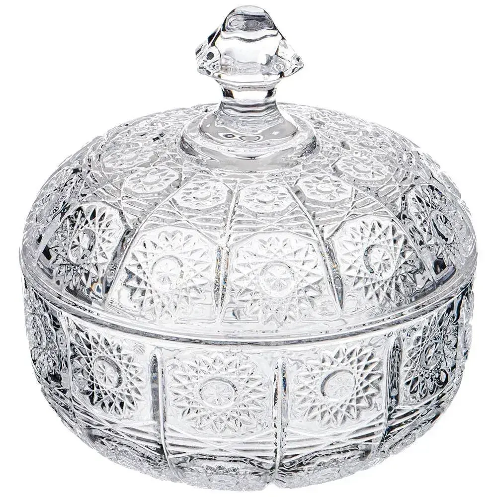Конфетница с крышкой muza crystal 250 мл. 11,5*11,5 см. высота=11 см.