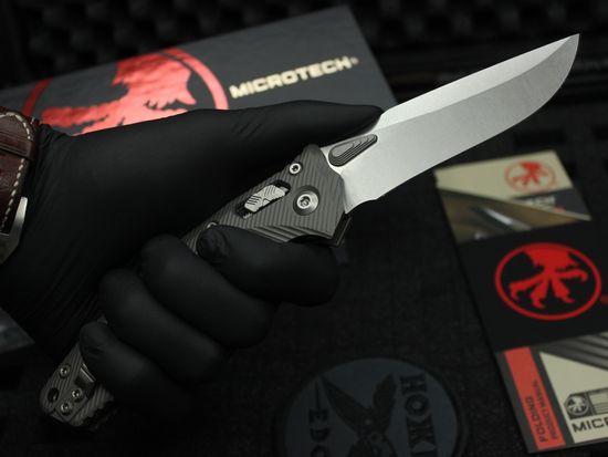 Нож Microtech Amphibian 137RL-10FLNC клинок из стали M390MK, рукоять Aluminum