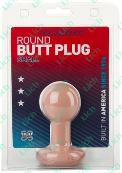 Круглая телесная анальная пробка ROUND SMALL