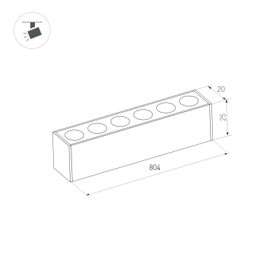 Светильник MAG-DOTS-25-L800-24W Warm3000 (BK, 30 deg, 24V) (Arlight, IP20 Металл, 5 лет)
