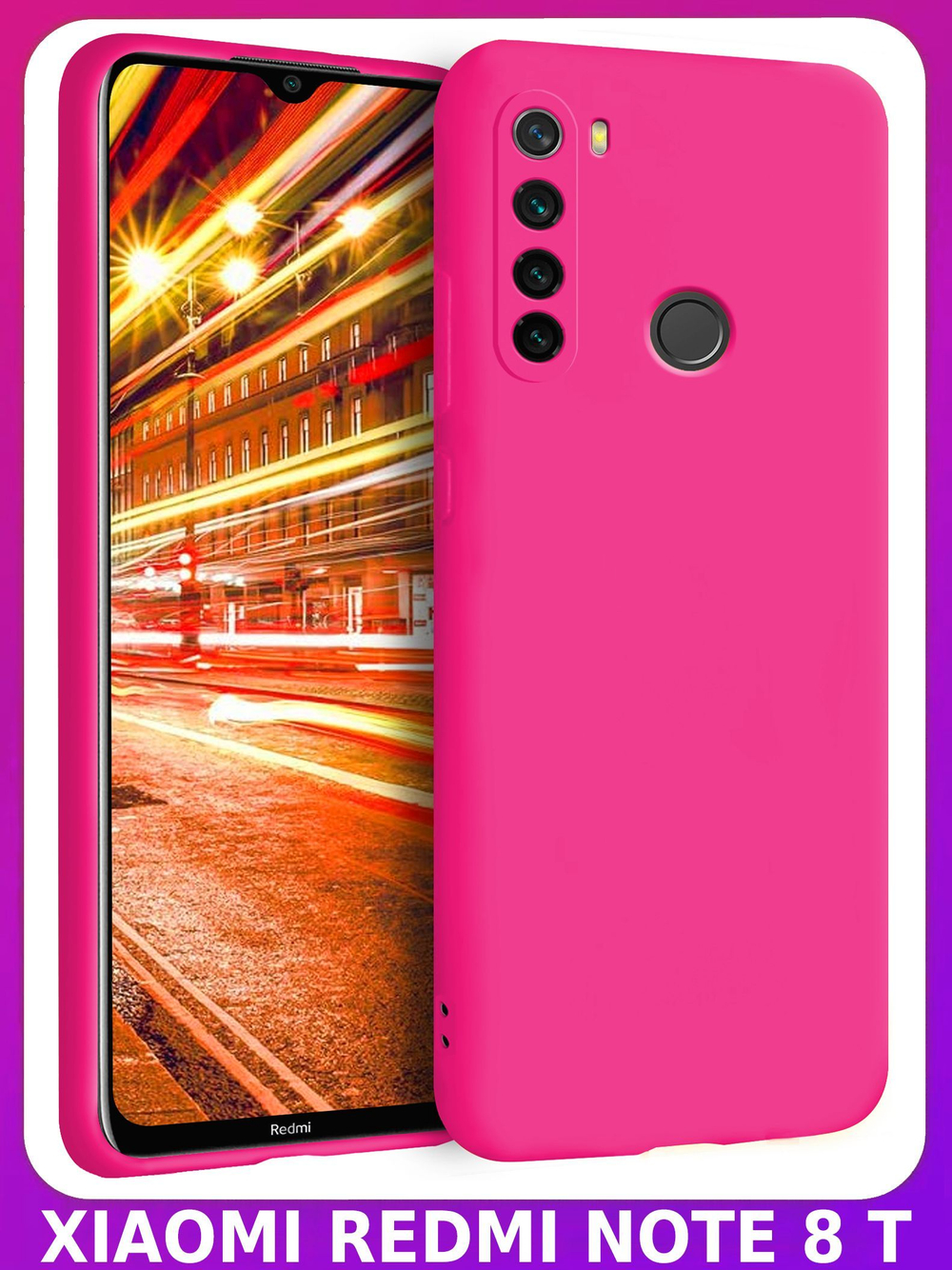 Мягкий Soft Touch чехол из силикона для XIAOMI REDMI NOTE 8T с бархатной подкладкой