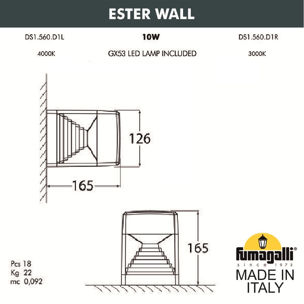 Уличный настенный светильник Fumagalli ESTER DS1.560.000.AXD1L