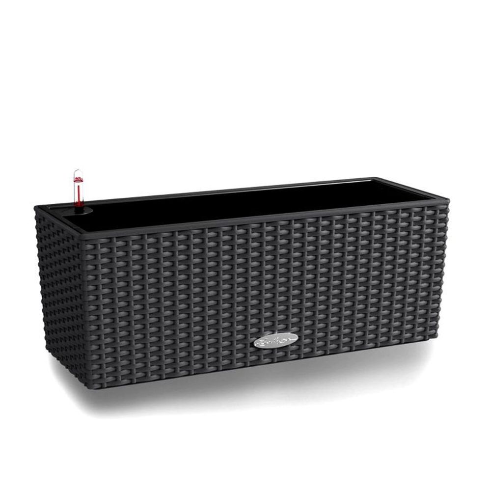 Кашпо Lechuza "Balconera Cottage Complete graphite black" (пластик), 50х19хН19 см
