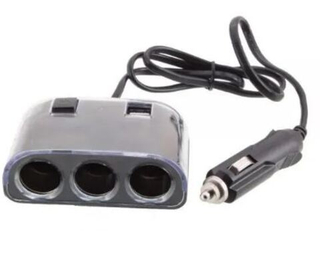 Разветвитель прикуривателя 3гнезда + 2USB+ провод,LEDподсв, с кнопкой, Olesson NO-1505