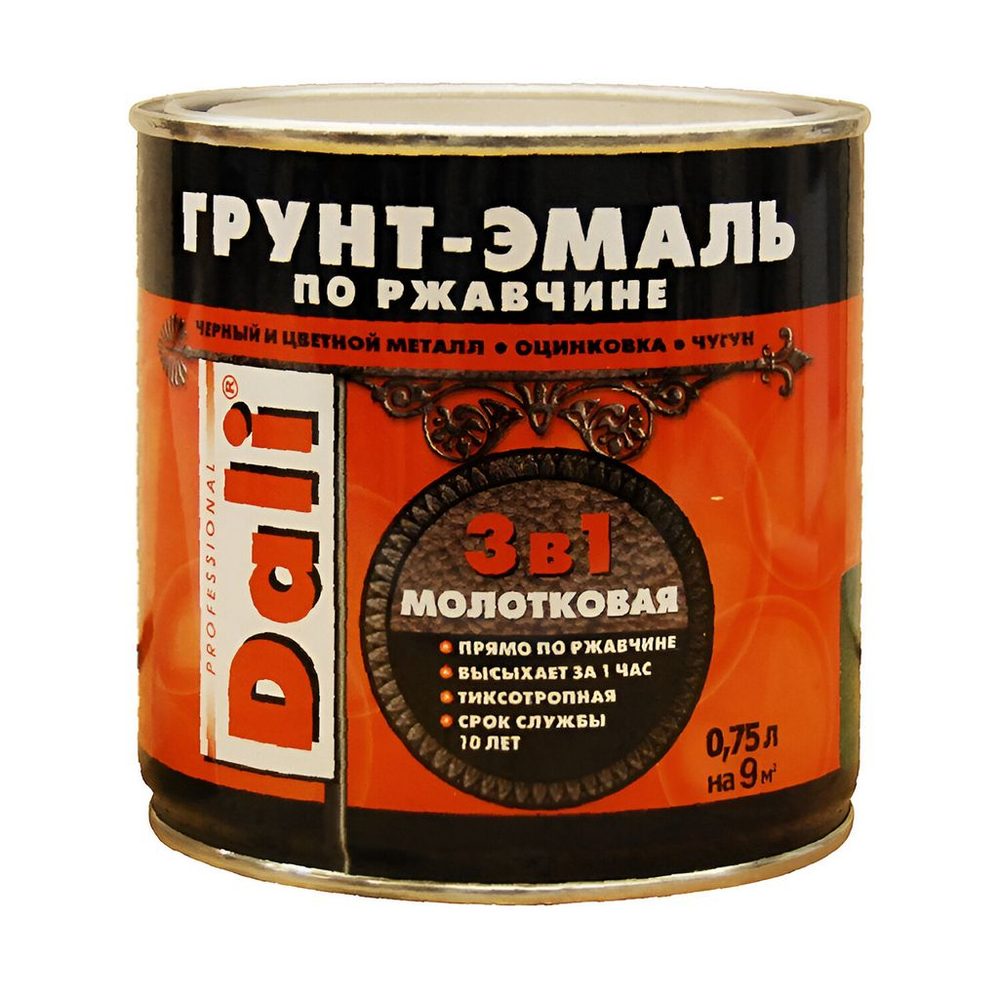 Грунт-эмаль по ржавчине "DALI" 3 В 1 МОЛОТКОВАЯ БРОНЗОВАЯ 2,0 л