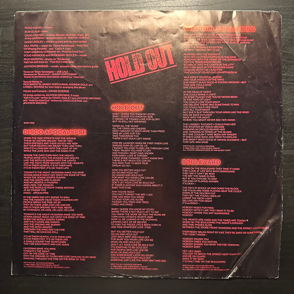 Jackson Browne - Hold Out (США 1980г.)