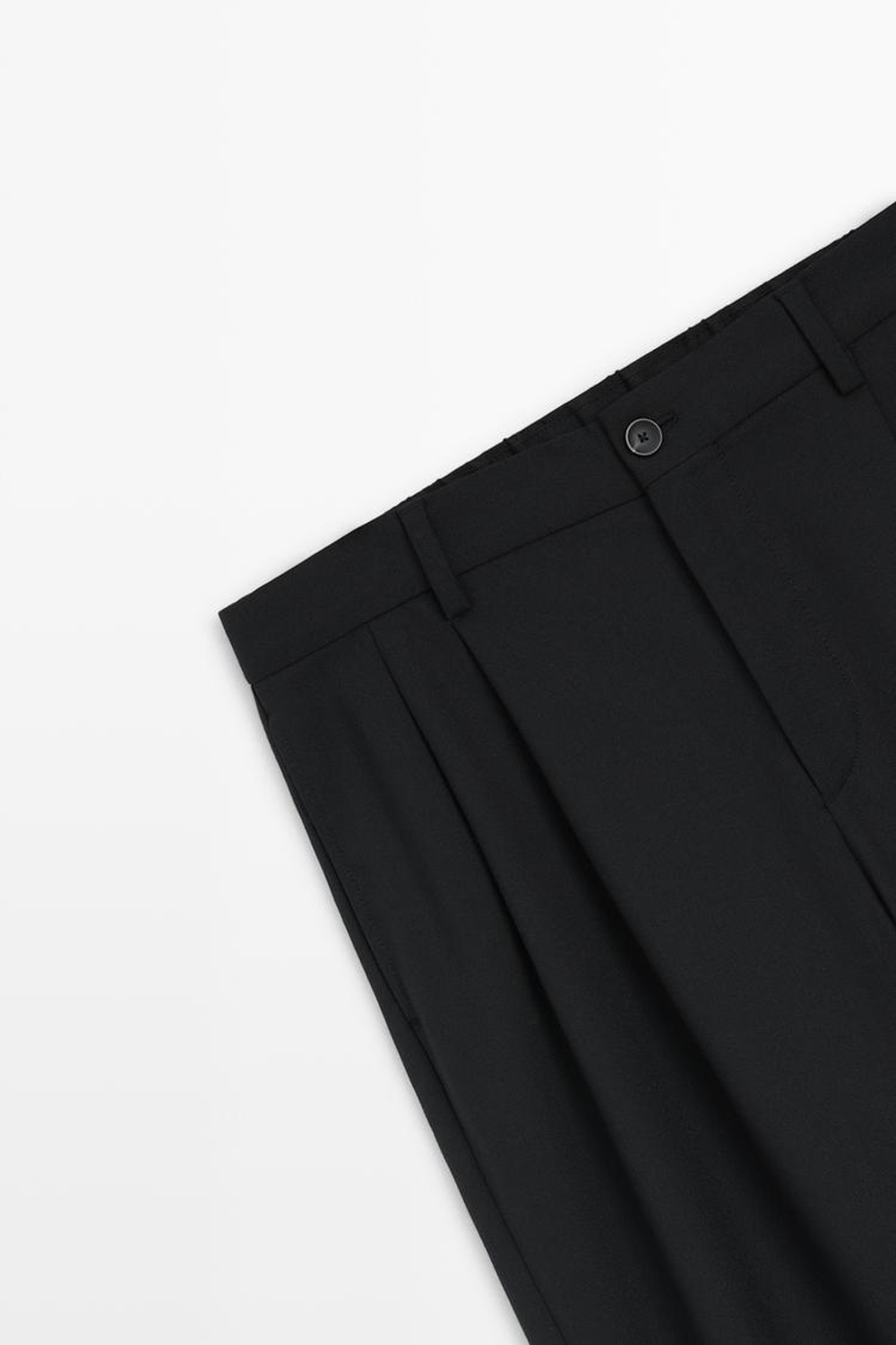 Massimo Dutti Брюки свободный крой с двойными защипами, темно-синий