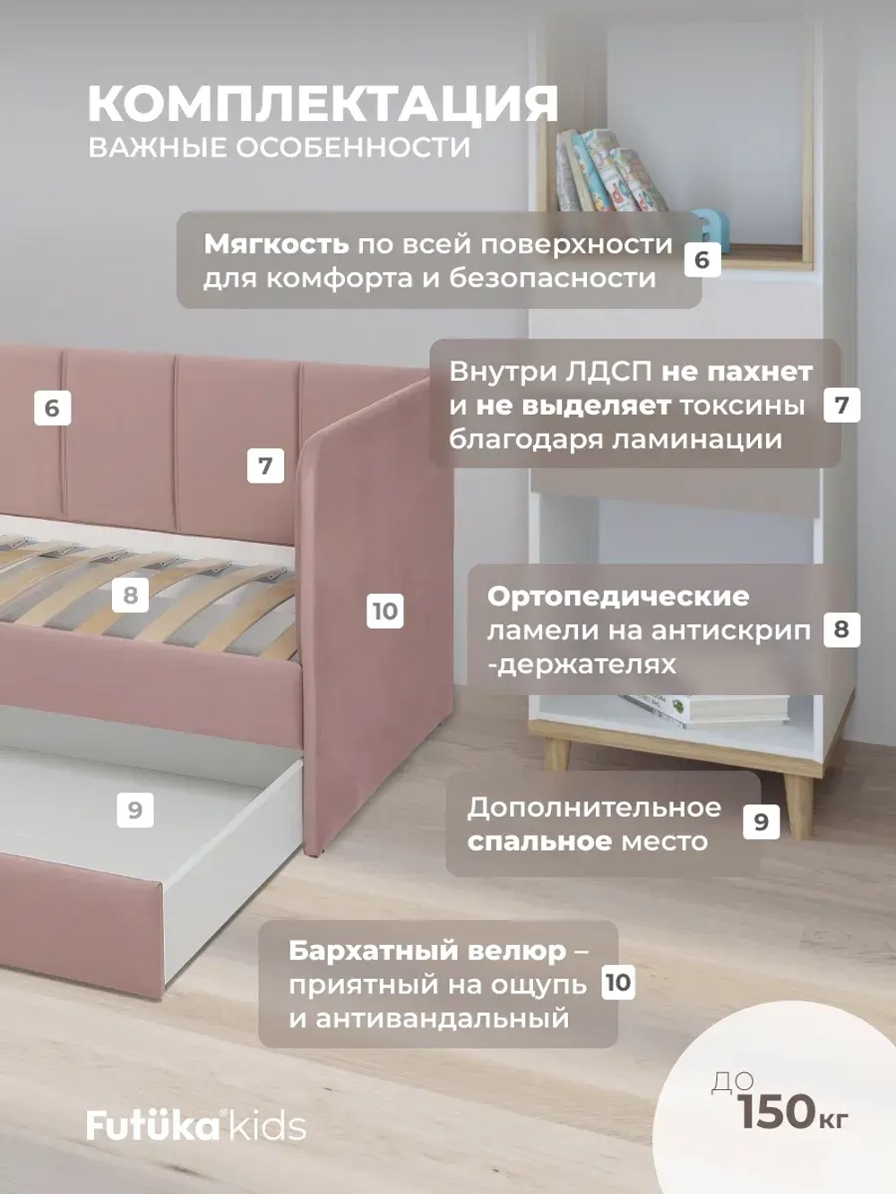 Диван - кровать 160х80 см Стич ткань Тедди