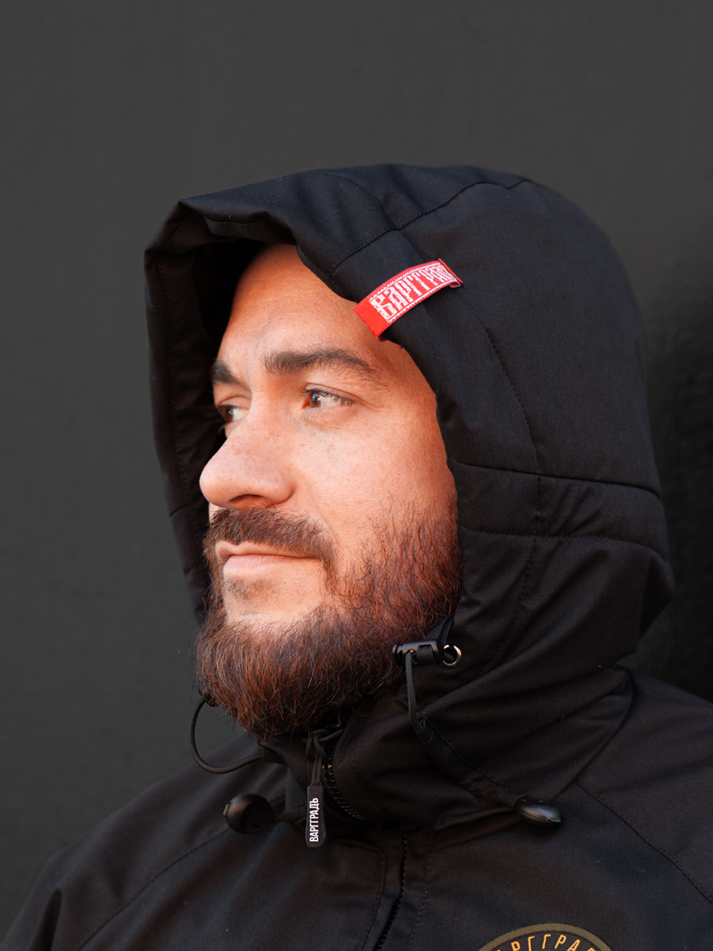Black windbreaker