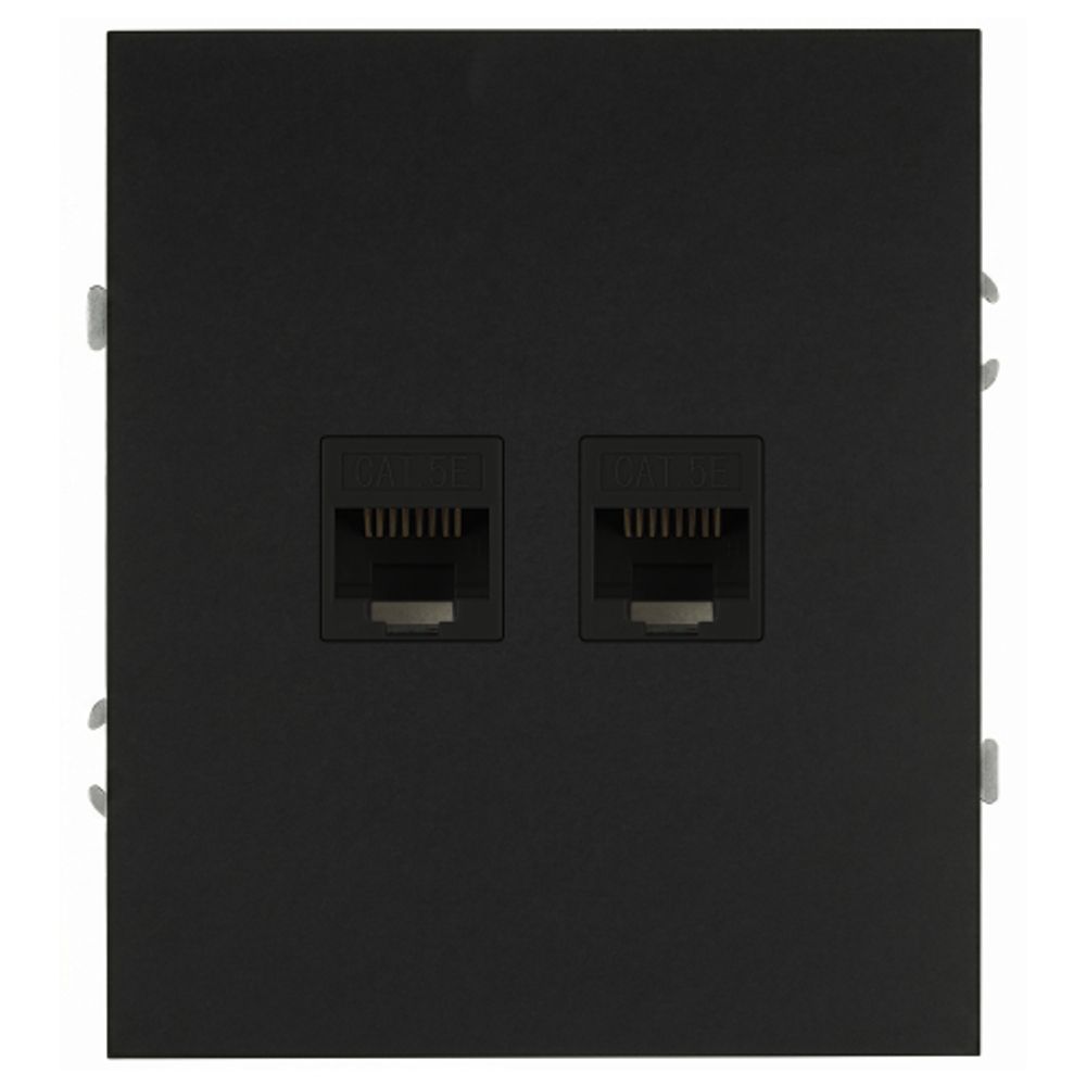 Розетка ЭРА Arktik 16-3108-05 информационная двойная 2XRJ45 антрацит | Эра Arktik