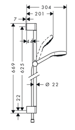 Душевой набор Hansgrohe Croma Select S Multi 0.65м (26560400)