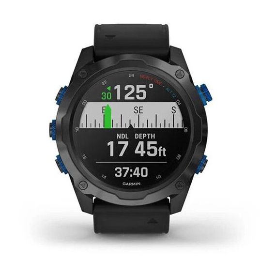 Умные часы - дайвинг компьютер Garmin Descent MK2i титановые с DLC-покрытием и черным ремешком