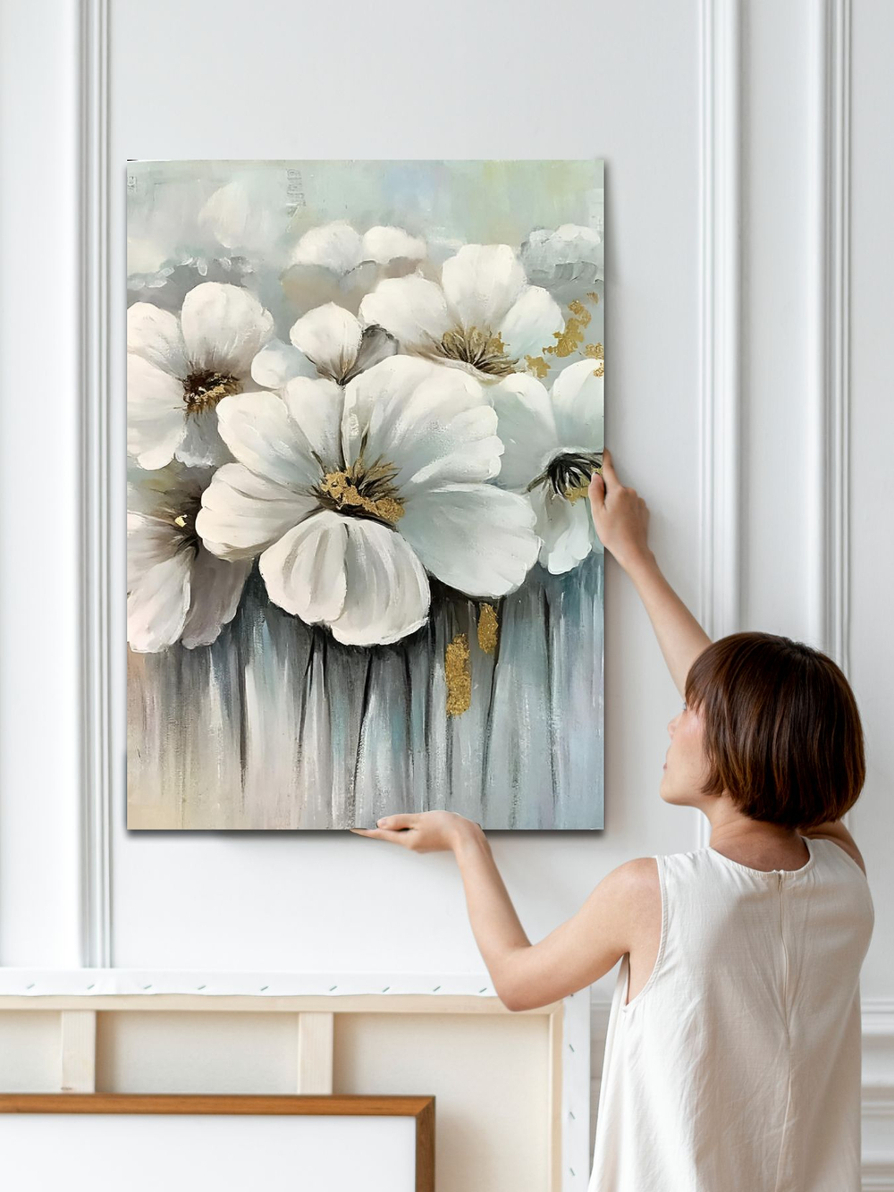 Картина Цветы у окна для интерьера 50x70см 1шт.