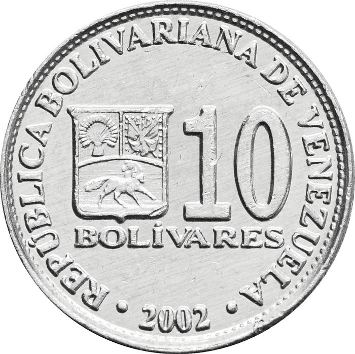 10 боливаров 2002 Венесуэла
