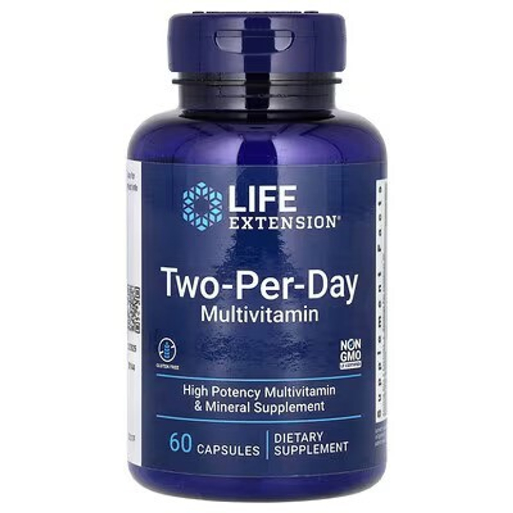 Life Extension, Two-Per-Day Multivitamin, 60 capsules | Kuniga ikki marta qabul qilinadigan multivitaminlar, 60 kapsula