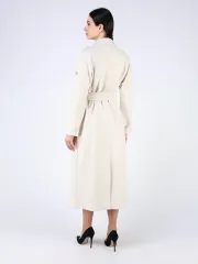 Пальто демисезонное длинное с поясом