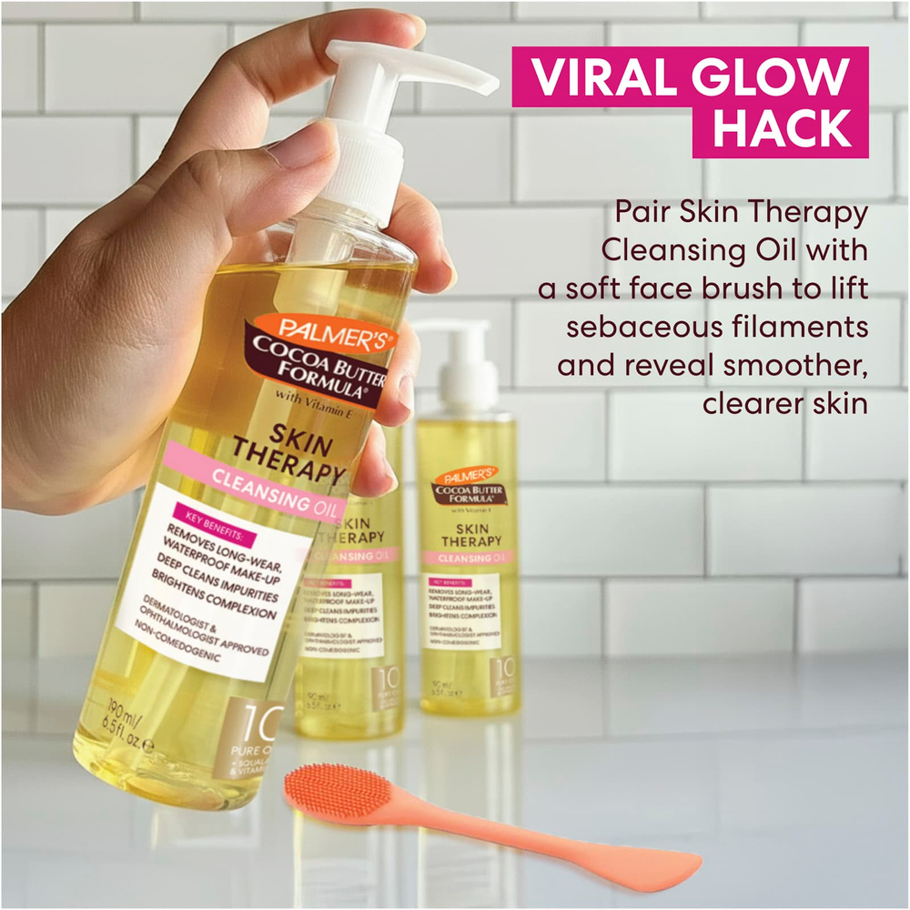 Palmer's, Cocoa Butter Formula® с витамином Е, очищающее масло для кожи, для лица, для всех типов кожи, натуральный шиповник, 190 мл (6,5 жидк. унции)