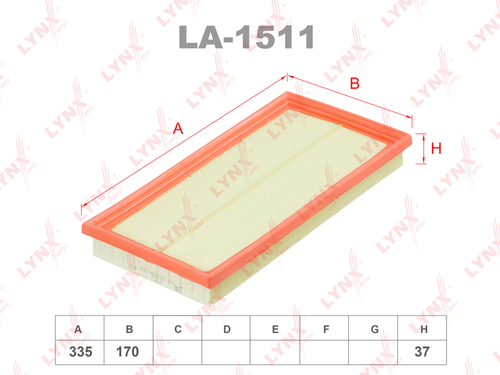 Фильтр воздушный LYNXauto   LA-1511