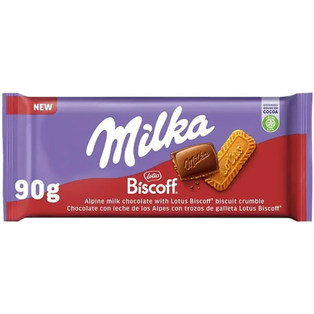 EURO Milka шоколад Milka Lotus Biscoff 90г 24 шт.